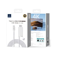 Кабель WIWU Type-C/HDMI 4K 1.8m (Wi-PS001) (белый)