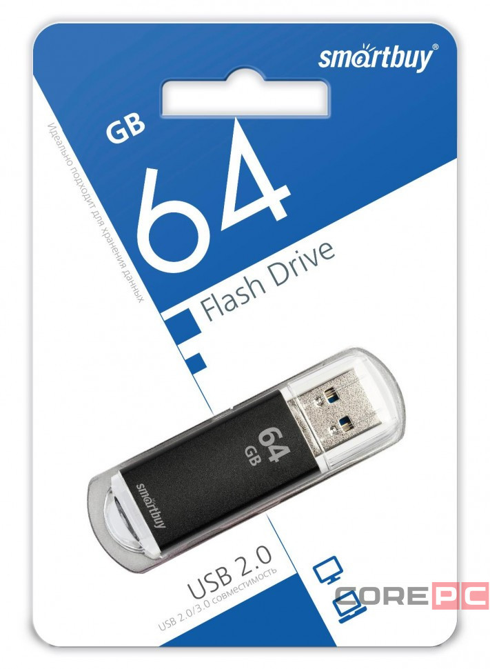 USB флеш накопитель Smartbuy 64GB V-Cut Black (SB64GBVC-K)