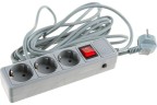 Сетевой фильтр Perfeo Power+ (PF-PP-3/1,8-G) 1.8м/3 розетки серый