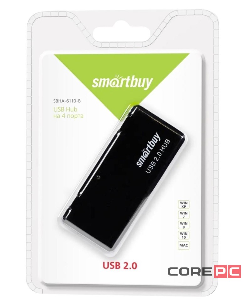 USB-HUB Smartbuy 4 порта (SBHA-6110-K) черный
