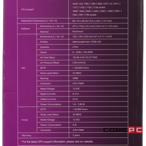 Система жидкостного охлаждения для процессора CoolerMaster MasterLiquid PL240 Flux ARGB MLY-D24M-A23PZ-R1