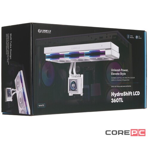 Система жидкостного охлаждения для процессора Lian Li HydroShift LCD 360TL ARGB White (G89.GHSLCD36TW.R0)