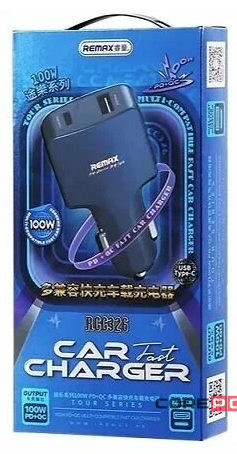 Автомобильное заряд. устр. Remax RCC326 1USB/1C 3A 100W черное
