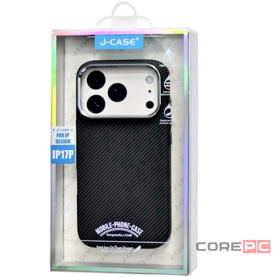 Накладка для i-Phone 17 Pro J-Case Carbon Fiber черный