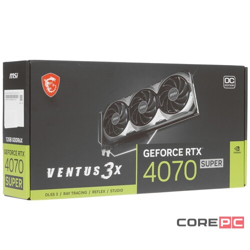 Видеокарта MSI (RTX 4070 SUPER 12G VENTUS 3X OC) GeForce RTX 4070 SUPER 12GB VENTUS 3X OC