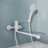Смеситель для ванны и раковины Milardo RORWT00M10, рычажное управление, цвет белый матовый