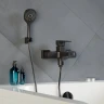 Смеситель для ванны MIXLINE МЛ34-01/ML34-01, рычажное управление, цвет черный