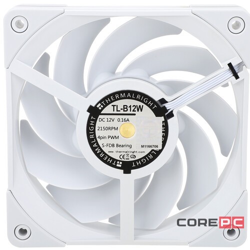 Вентилятор для корпуса Thermalright TL-B12W White (TRTLB12W)