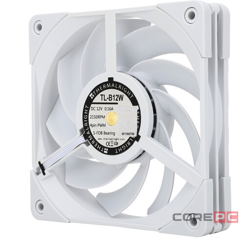 Вентилятор для корпуса Thermalright TL-B12W White (TRTLB12W)