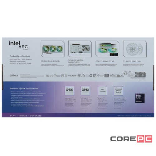 Видеокарта ASRock (B580 SL 12GO) Intel Arc B580 12GB STEEL LEGEND OC