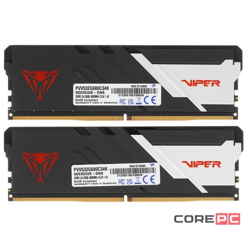 Оперативная память 32 Gb 6800 MHz PATRIOT VIPER VENOM (PVV532G680C34K)