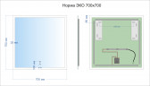 Зеркало MIXLINE Норма ЭКОНОМ 700х700 (ШВ) сенсор выкл,светодиод подсветка, без короба