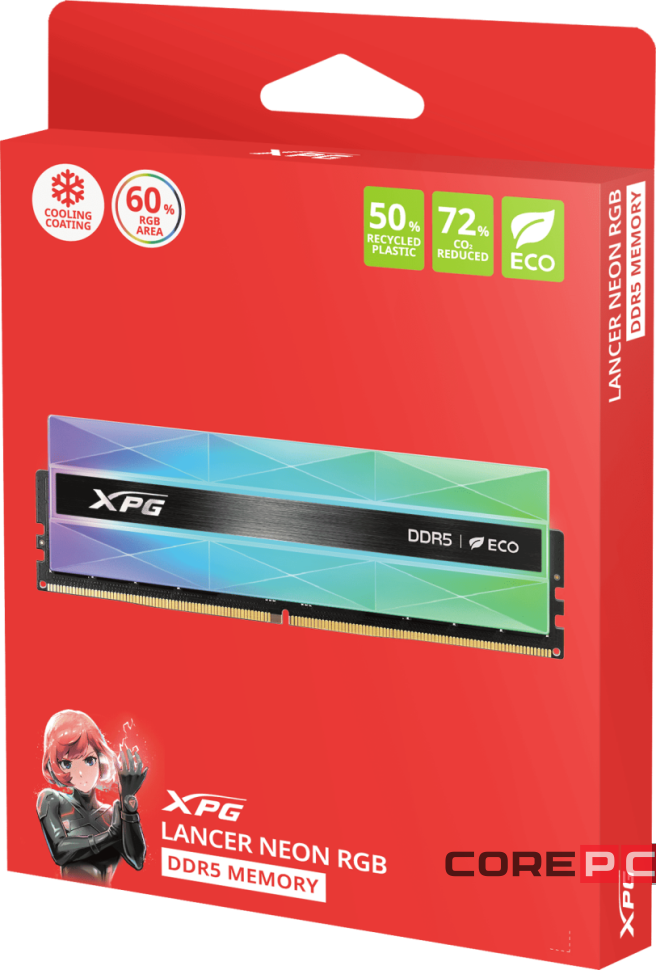 Оперативная память 32 Gb 6400 MHz ADATA XPG LANCER Neon RGB (AX5U6400C3216G-DCLANRSG)