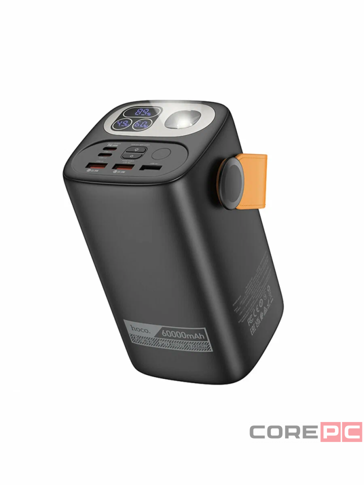 Powerbank Hoco DB160 60000mAh 3USB/2C 100W PD с фонариком черный