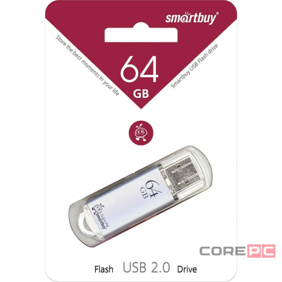 USB флеш накопитель Smartbuy 64GB V-Cut Silver (SB64GBVC-S)