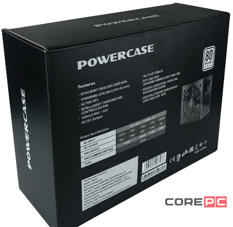 Блок питания Powercase 500W PW500 Black (PS-500W-DC)