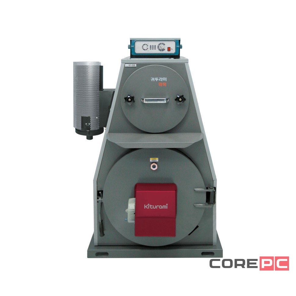 Котел твердотопливный KITURAMI KF-35B напольный, 2 конт., закр.кам.сгор.