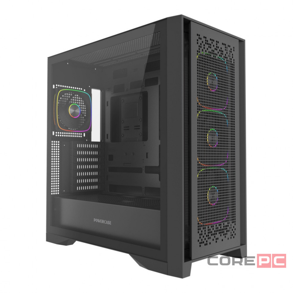 Компьютерный корпус Powercase ByteFlow Pro TG ARGB Black (CH9GPB-A4)