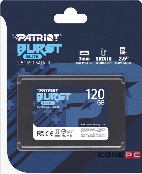 Твердотельный накопитель Patriot 120 Gb MEMORY BURST ELITE (PBE120GS25SSDR)