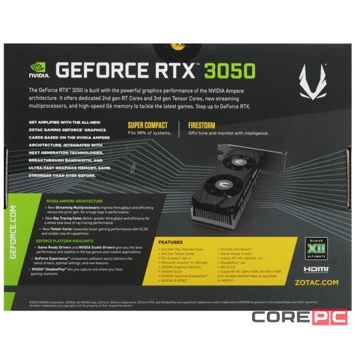 Видеокарта ZOTAC (ZT-A30510L-10L) GeForce RTX 3050 6GB