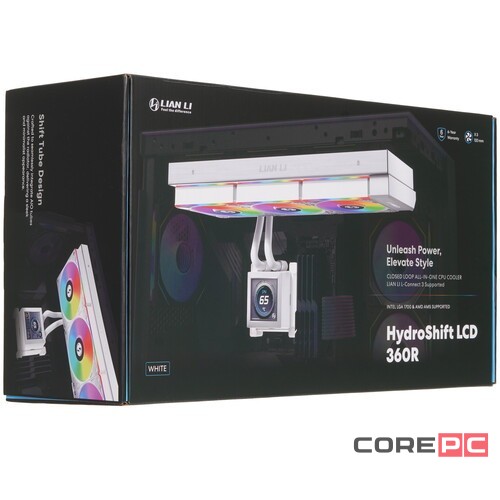 Система жидкостного охлаждения для процессора Lian Li HydroShift LCD 360R ARGB White (G89.GHSLCD36RW.R0)