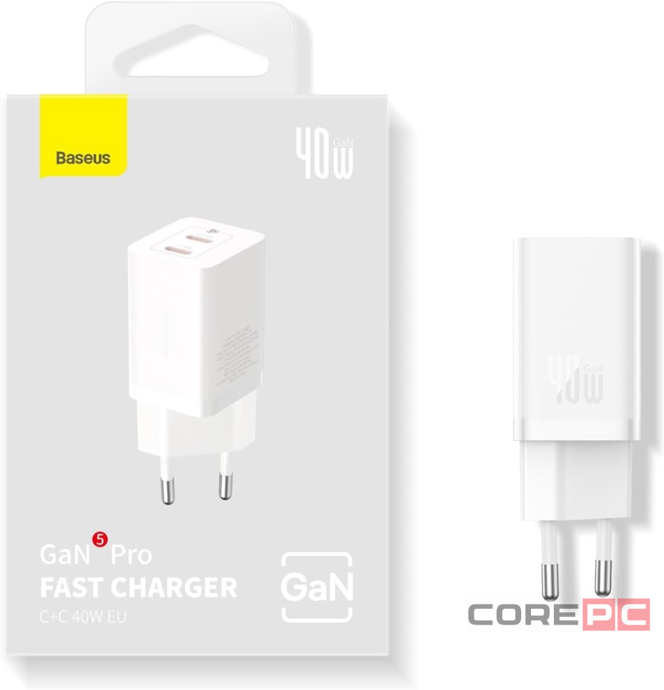 Сетевое зар. устр. Baseus GaN5 Pro Fast Charger C+C 40W CCGP180101 черное
