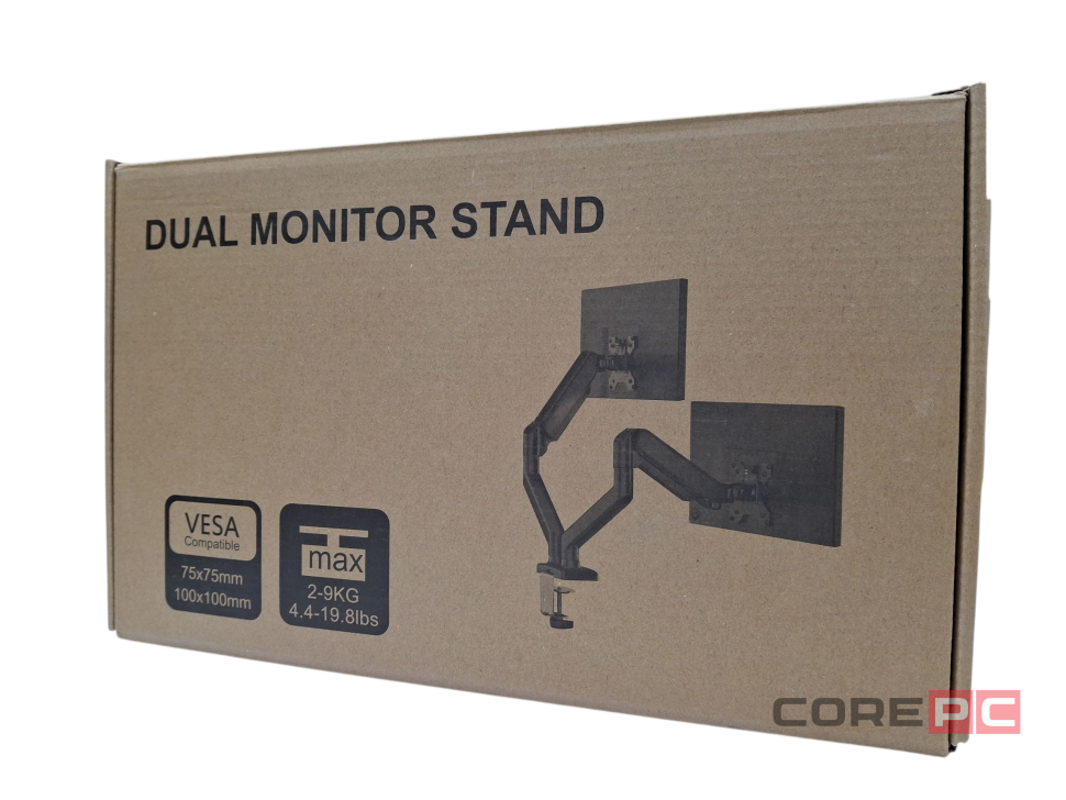 Кронштейн для 2х мониторов настольное крепление черный