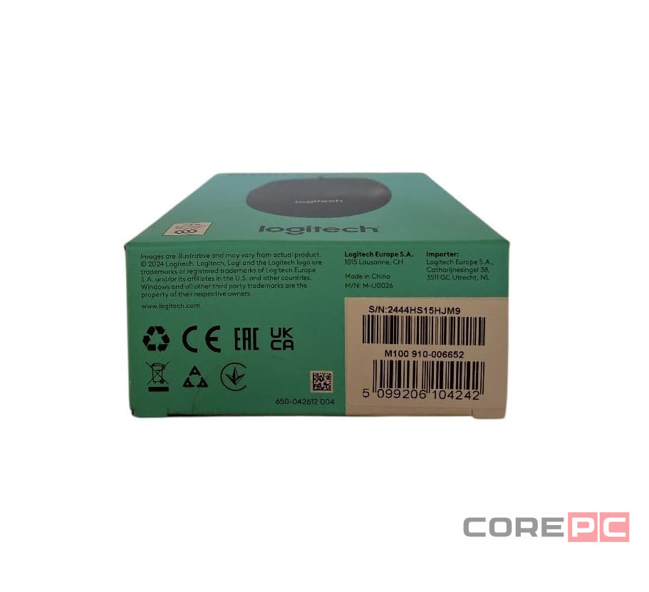 Мышь проводная Logitech M100 оптическая 1000DPI черная