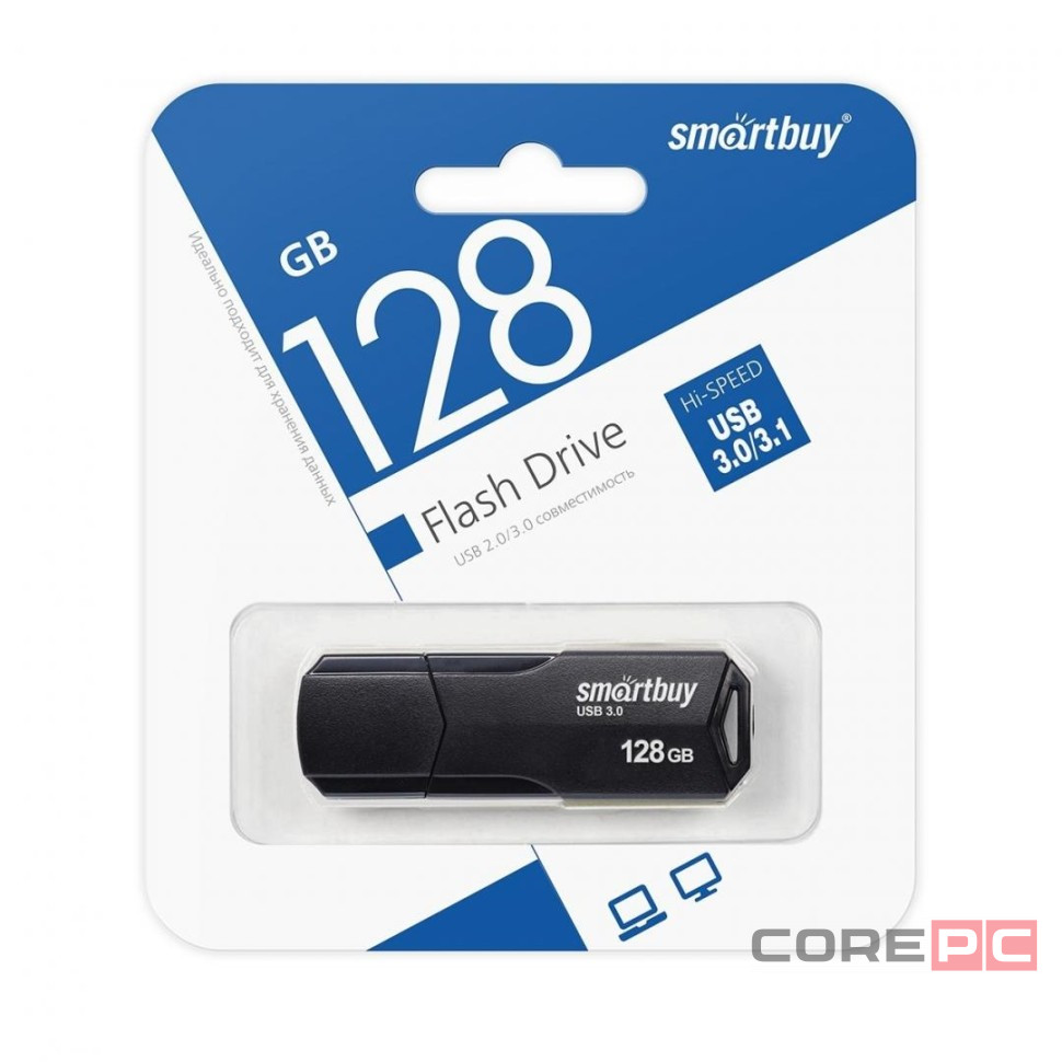 3.1 USB флеш накопитель Smartbuy 128GB CLUE Black (SB128GBCLU-K3)