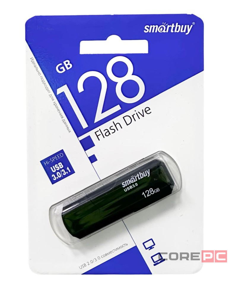 3.1 USB флеш накопитель Smartbuy 128GB CLUE Black (SB128GBCLU-K3)