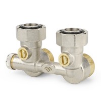 Узел нижнего подключения VARMEGA, 3/4quot;EKх3/4quot;EK НР-ВР, угловой, для однотрубных систем, VM13801