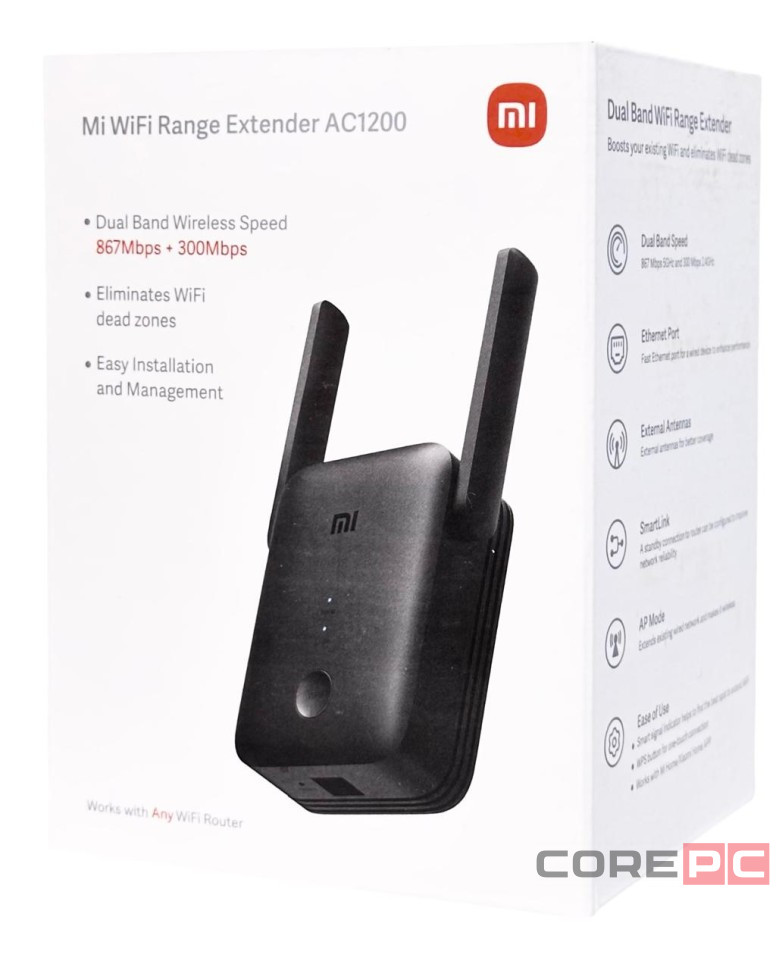 Усилитель Wi-Fi сигнала Xiaomi Mi Range Extender AC1200 RC04/DVB4348GL черный