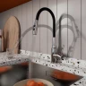 Смеситель для кухни Milardo M01SB2FM05, рычажное управление, цвет хром/черный