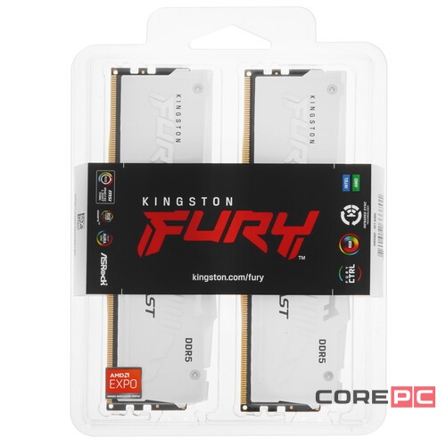 Оперативная память 32 Gb 5600 MHz Kingston FURY Beast AMD RGB White (KF556C36BWEAK2-32)