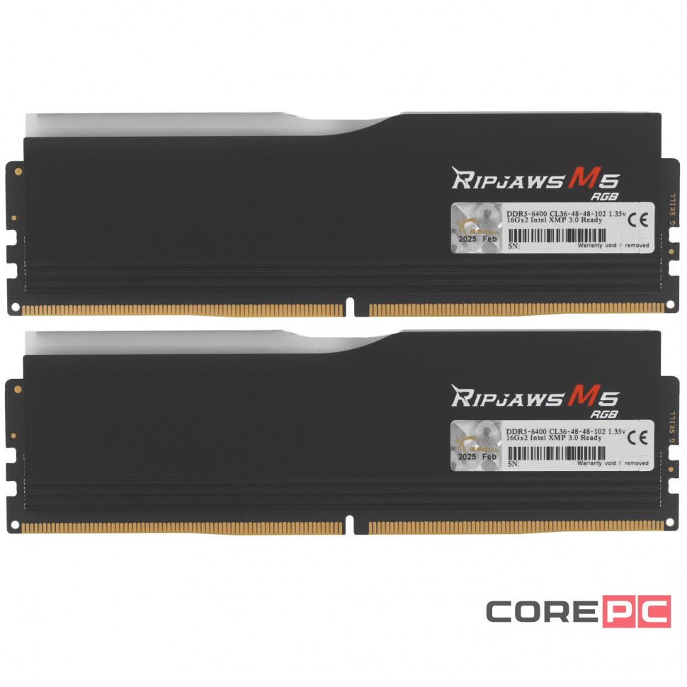 Оперативная память 32 Gb 6400 MHz G.Skill RIPJAWS M5 RGB Black (F5-6400J3648F16GX2-RM5RK)