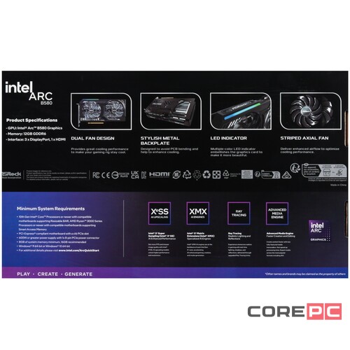 Видеокарта ASRock (B580 CL 12GO) Intel Arc B580 12GB CHALLENGER OC