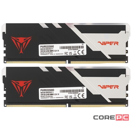 Оперативная память 32 Gb 6600 MHz PATRIOT VIPER VENOM RGB (PVVR532G660C34K)