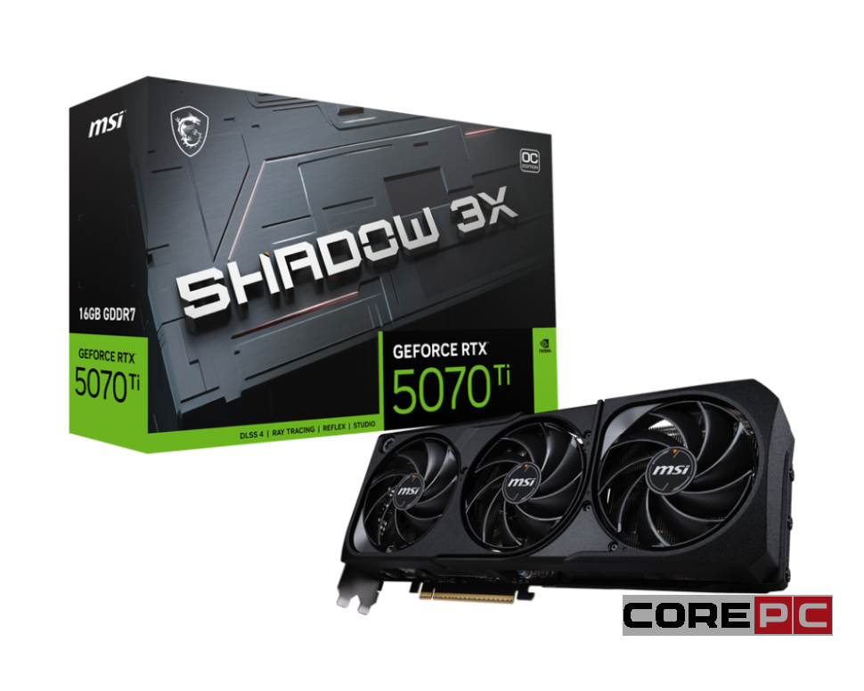Видеокарта MSI (G507T-16S3C) GeForce RTX 5070 Ti 16G SHADOW 3X OC