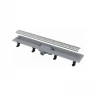 Трап линейный комбинированный Simple APZ10-650M/AG100401650 гор.отвод, решетка в компл., нержавеющая сталь