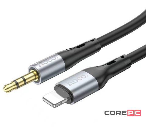 Кабель Hoco UPA22 Audio Conversion (3.5mm) на (Lightning) 100см силиконовый (черный)