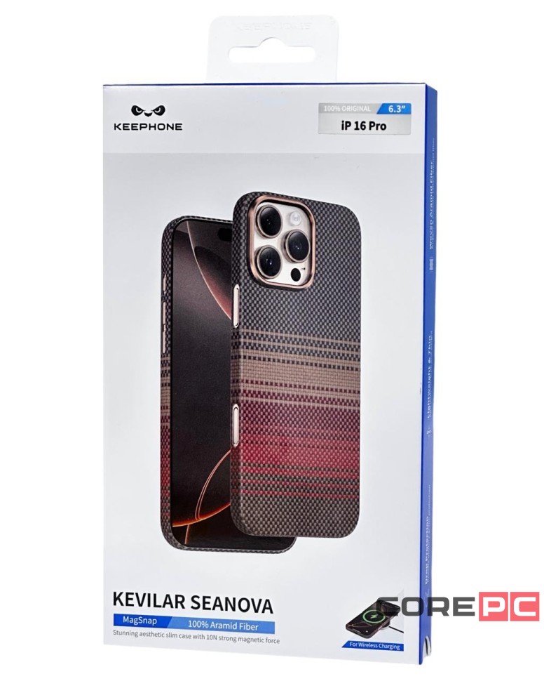 Накладка для i-Phone 16 Pro Keephone Kevilar Seanova MagSnap коричневый