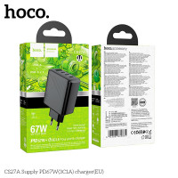Сетевое зар. устр. Hoco CS27A 1USB/3C 67W черное