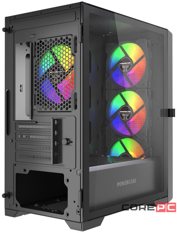 Компьютерный корпус Powercase ByteFlow Micro LE ARGB Black (CAMBFB-A4-LE)