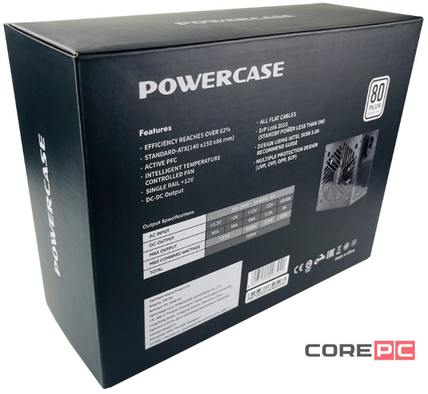 Блок питания Powercase 700W PW700 Black (PS-700W-DC)