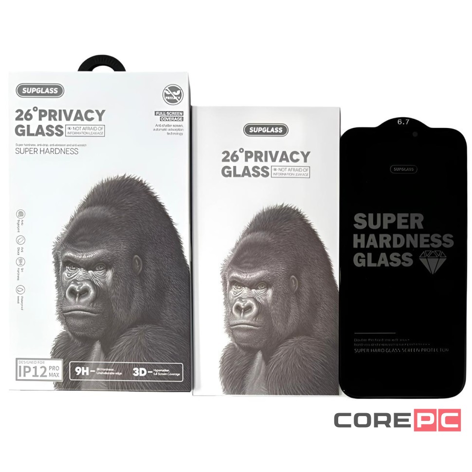 Защитное стекло Антишпион для i-Phone 12 Pro Max Supglass XC-12 3D