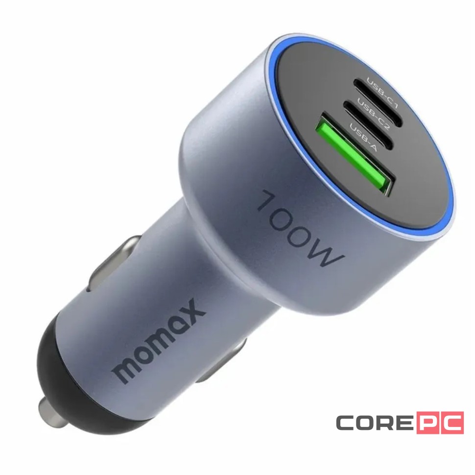 Автомобильное заряд. устр. Momax Move 100W 1USB/2USB-C серый