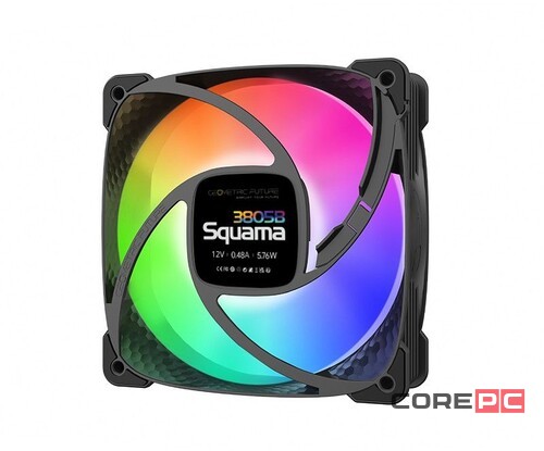 Вентилятор для корпуса Geometric Future Squama 3805B 5V ARGB Black (1F3805B112000) (GF_SQM-3805B-SP)