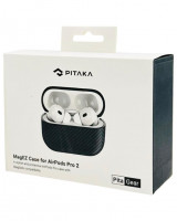 Чехол для Airpods Pro/Pro 2 Pitaka Magez Case 600D черно-серый