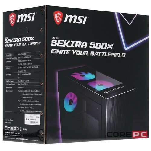 Компьютерный корпус MSI MPG SEKIRA 500X TG ARGB