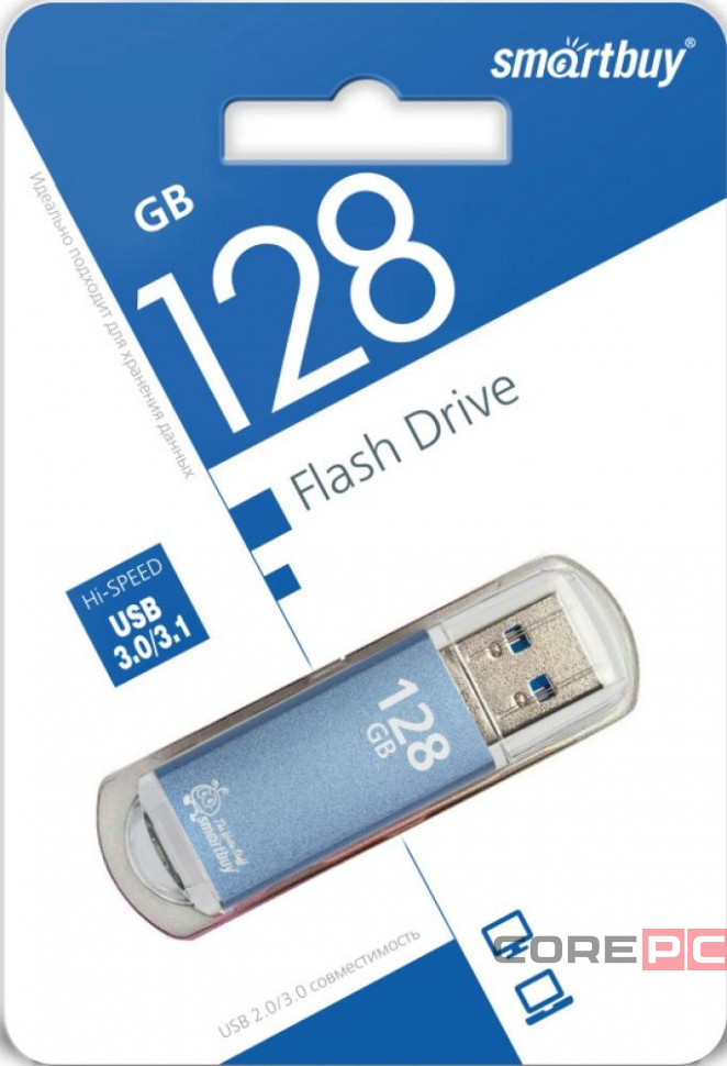 3.0 USB флеш накопитель Smartbuy 128GB V-Cut Blue (SB128GBVC-B3)